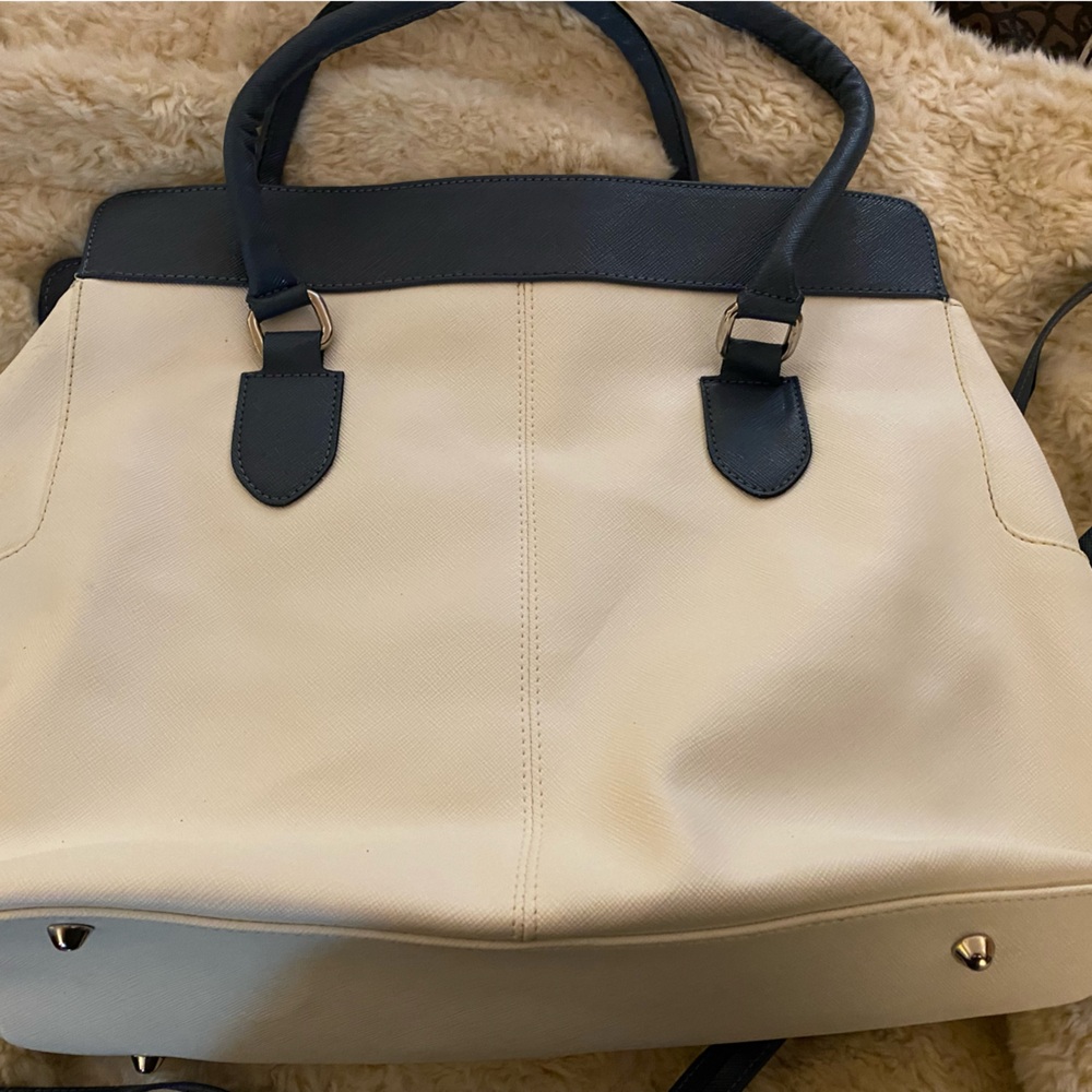 Made in Italy, Italian market, White satchel bag with Blue Band. - Picture 6 of 6